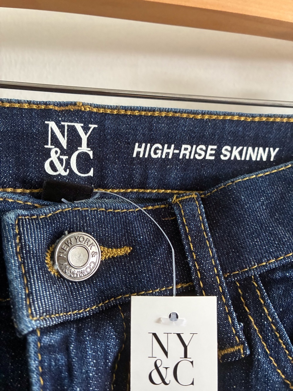 New York & Company Dark Blue High-Rise Skinny Jeans